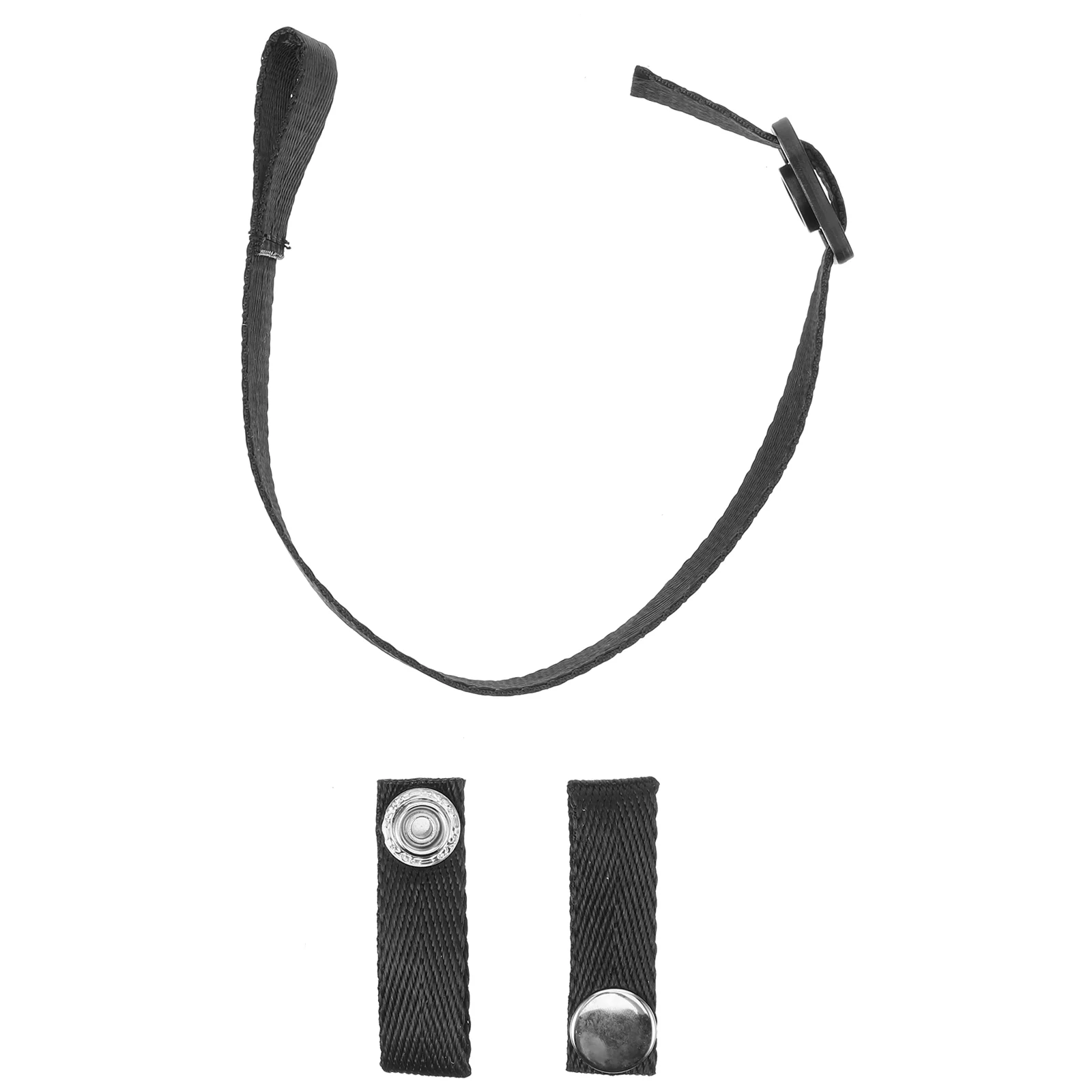 

White Hockey Ear Loops Accessories Ski Chin Strap Buckle Black Polyester Baseball