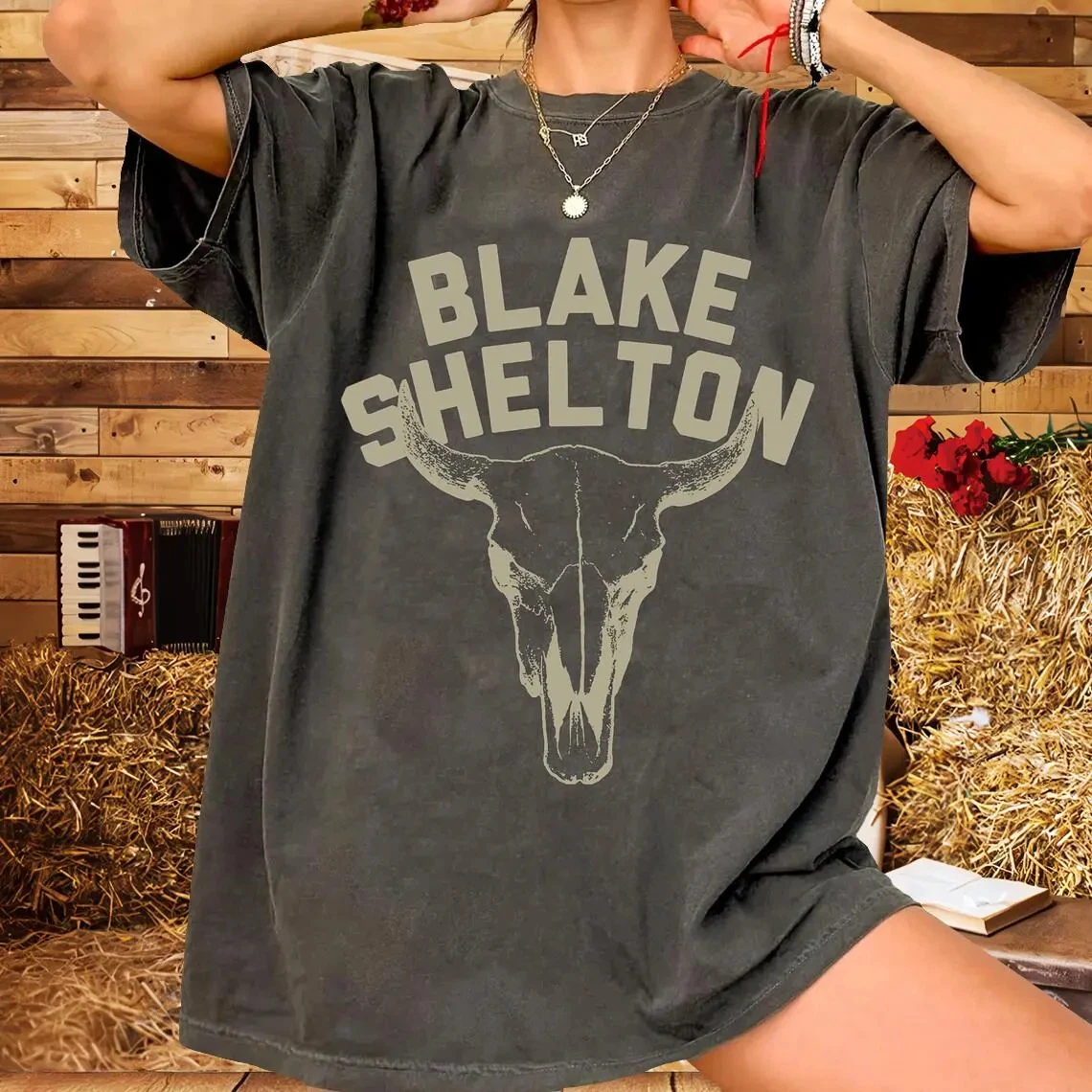 Camiseta estilo country vintage inspirada en Blake Shelton | Camiseta gráfica musical hecha por fans no oficiales | Camisa de Estilo Occidental Retro