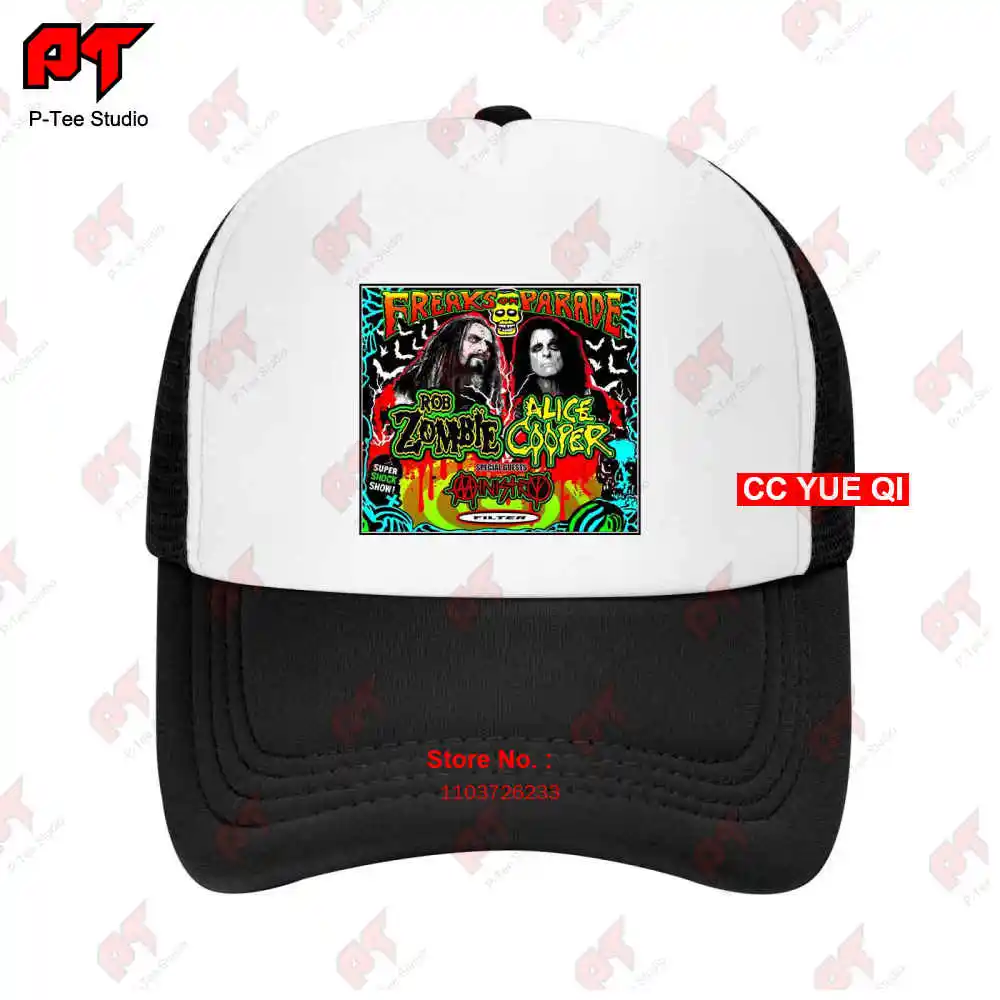 Rob Zombie Alice Cooper Ministry Filter Freaks On Parade 2023 Baseball Caps Truck Cap WJO2