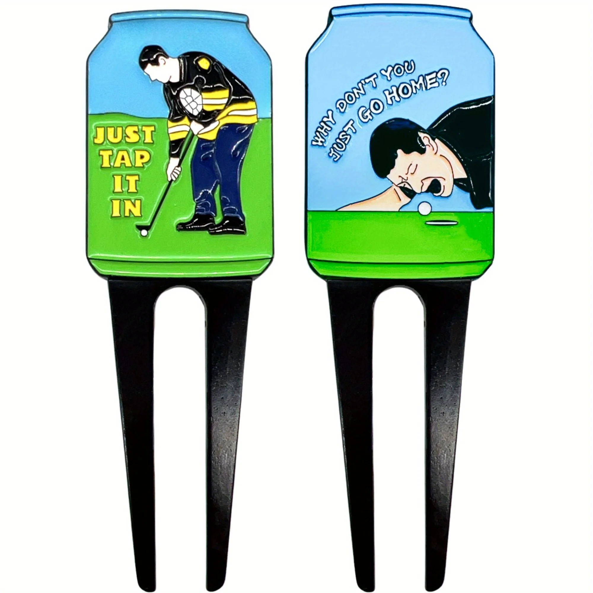 

2 шт., забавный набор инструментов для ремонта Divot для гольфа Happy Gilmore, зеленые вилки для гольфа, аксессуары для мужчин, игроков в гольф, пап