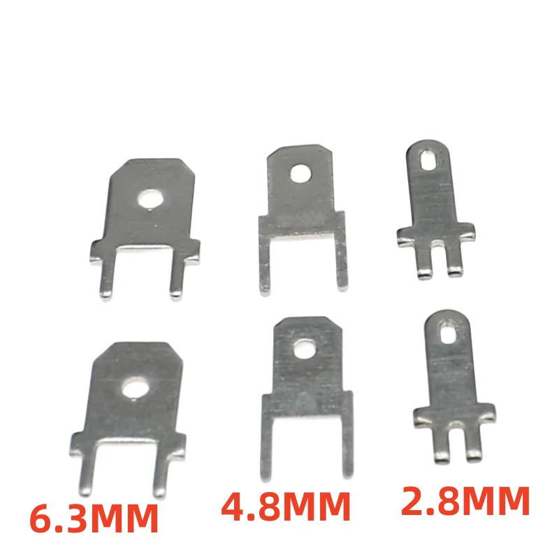 

50pcs 2.8/4.8/6.3MM Inserts Plug male Terminal PCB Solder lug thickness 0.8 two legs ,PCB welding sheet