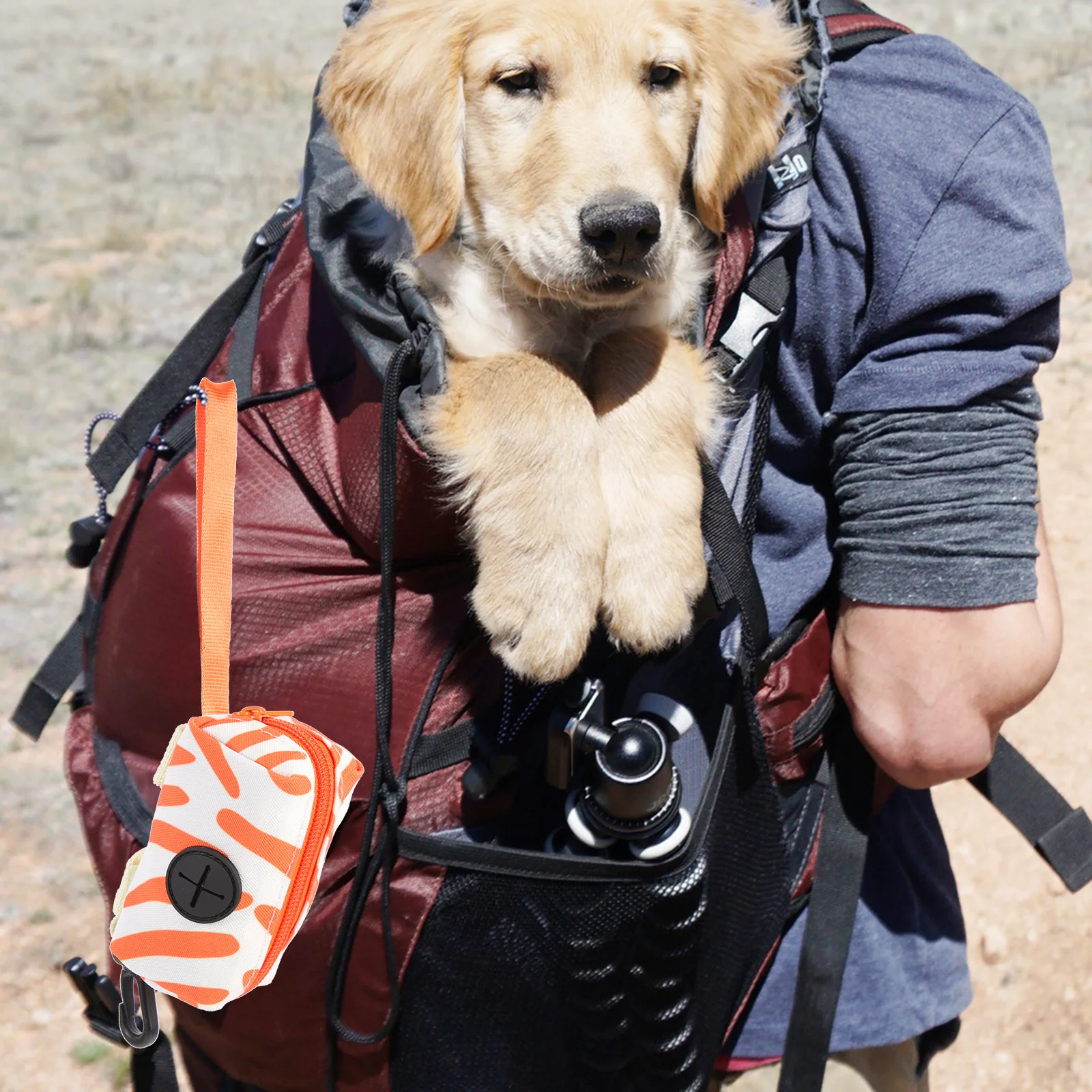 

Poop Holder Compact Cloth Dispenser For Dog Waste Bags Portable Outdoor Accessory Lightweight Hanging Design Breathable