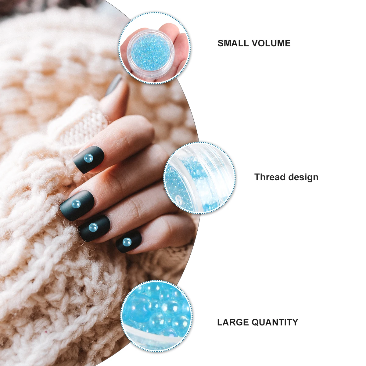 

1 Box Beads Durable Lightweight DIY Manicure Decor Crystal Nail Art Supplies Home Store