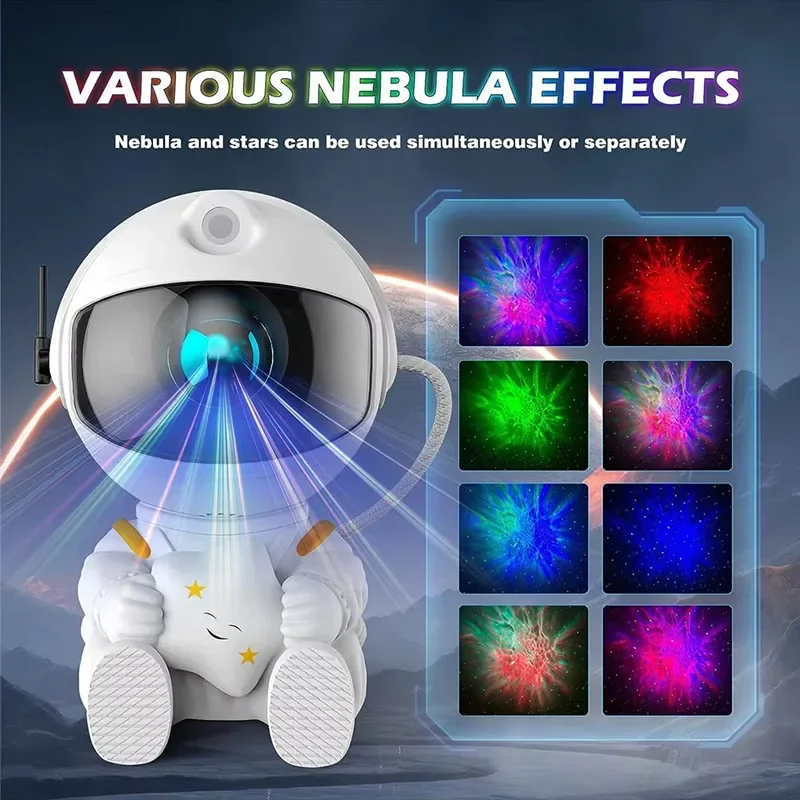 Creative Astronaut Star Projection Light Full of Star Projection Atmosphere Light Astronaut Birthday Gift Colorful Star Light