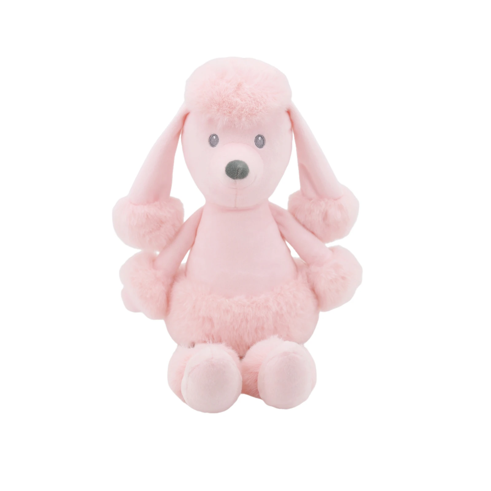 Soft Pink Poodle Plush Toy Long Ears & Limbs Fluffy Stuffed Animal Doll for Kids Girls Birthday Christmas Gift Home Bedroom