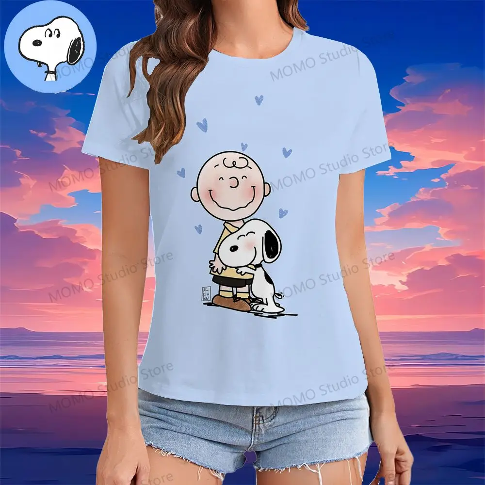 Short Sleeve O-Neck Summer XS-3XL Woman Clothing Snoopy Women\'s T-Shirt Anime 2024 Y2k Fashion Tshirt Tees 3D Print Streetwear