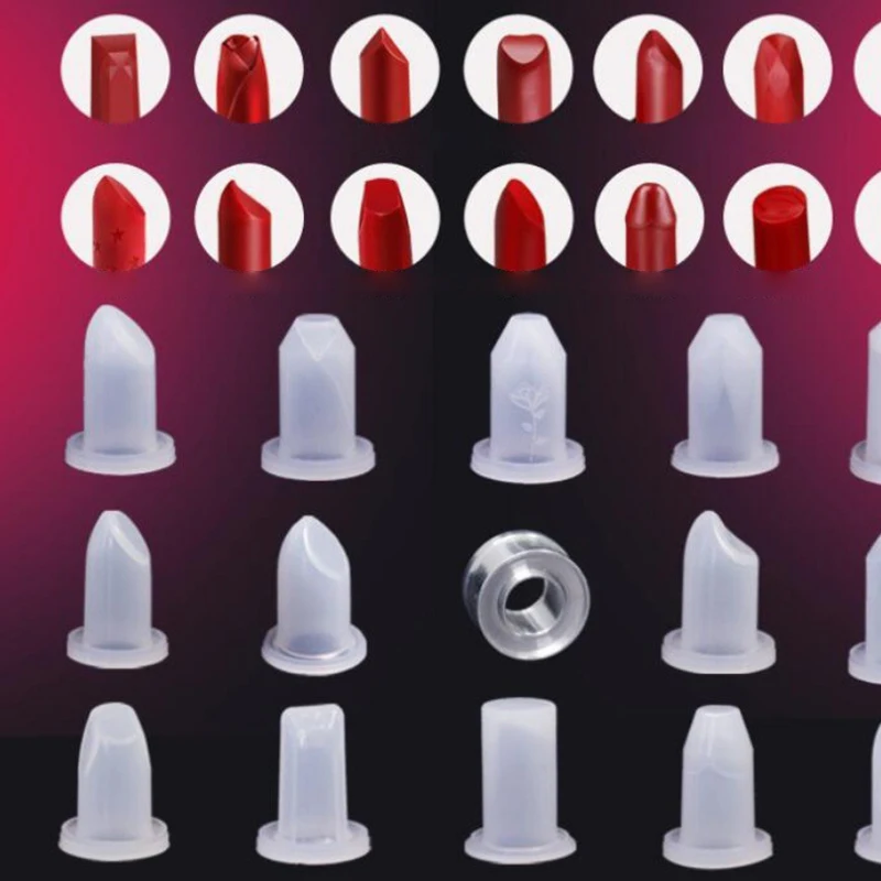 Neues DIY Selbstgemachtes Handgefertigtes Bastelwerkzeug Lippenstift-Material-Set Musterdüse Leere Tube Silikon-Aluminium-Form Lippenstift