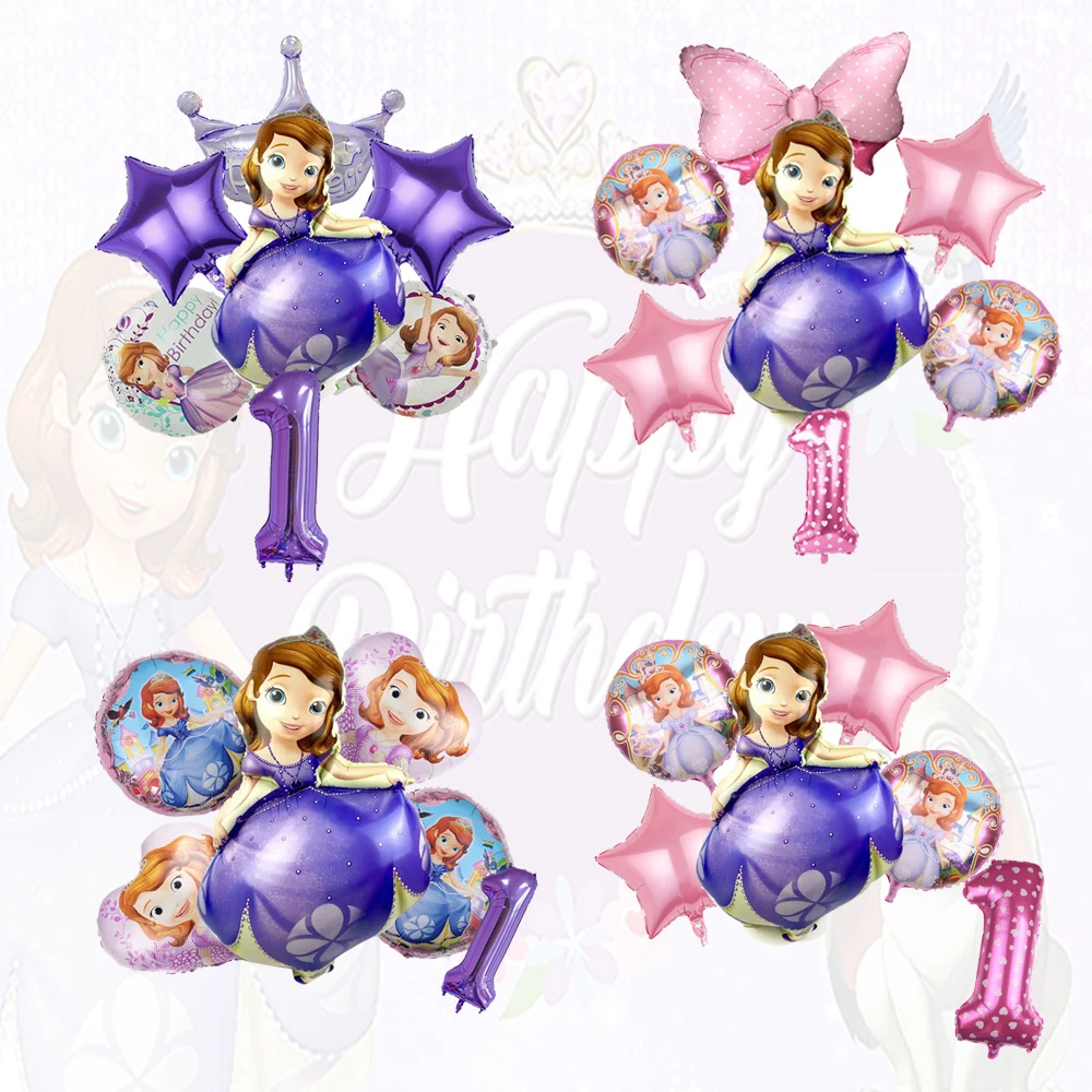 

Sofia Girls Princess Decorative Balloons For Party Children Family Festivel Party Supplies Anime Figures Foil Globos DIY Gifts