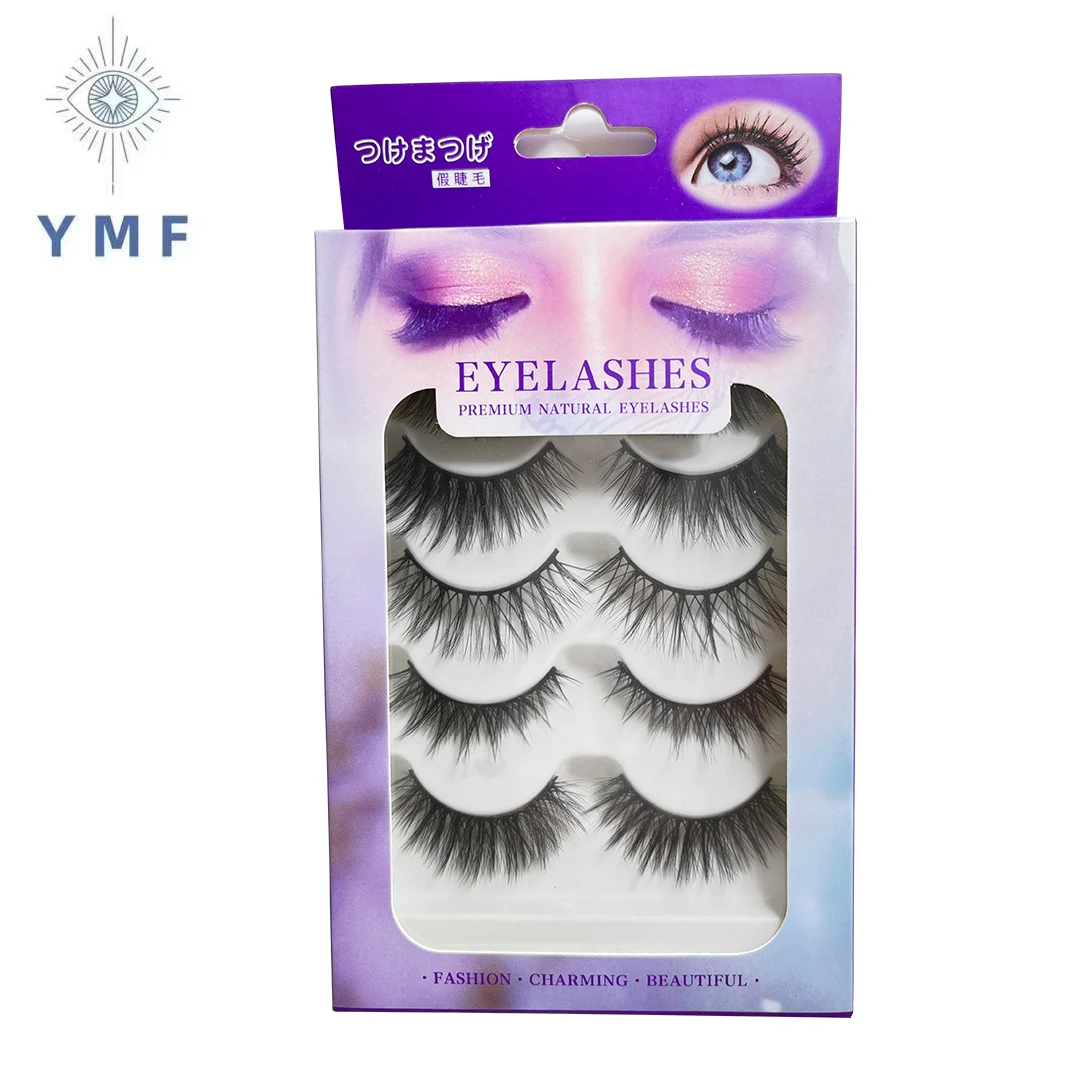 New 5 Pairs Lashes D Curl 10-16mm  Lashes 6D  Eyelashes Reusable Fluffy Russian Strip Lashes Eyelashes Extensions