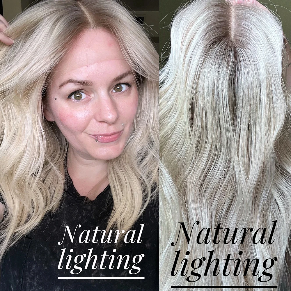 

Blonde Short Wavy Highlight Synthetic Lace Front Bob Wigs For Women 13x4 Colored Loose Curly Wig Dark Roots Daily Party Use