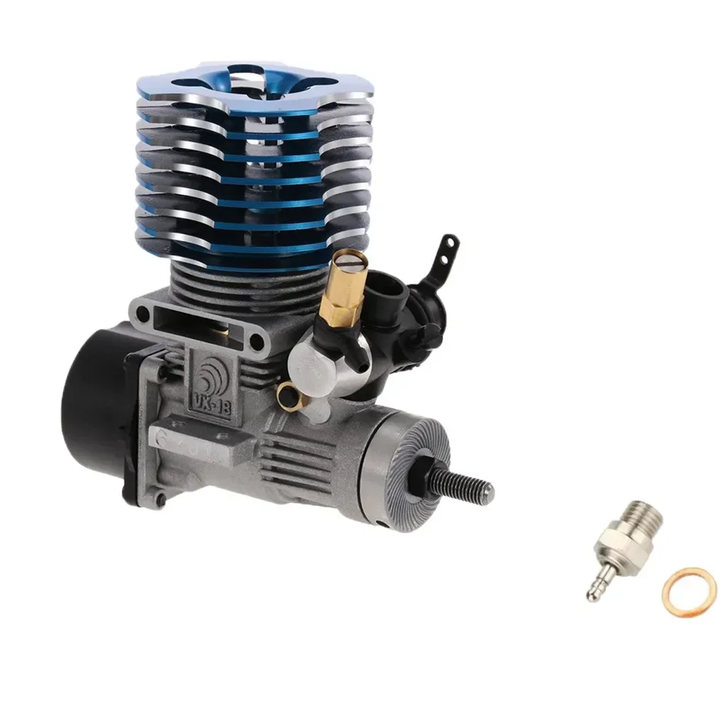 Двигатель VX 18CXP Vertex 18 Nitro Power 2.74cc с ручным стартером и свечой зажигания 02060 для радиоуправляемых моделей автомобилей и багги масштаба 1/10, 1/8 (HSP, Himoto)