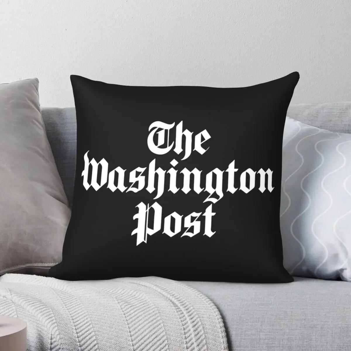 The Washington Post White Pillowcase Polyester Linen Velvet Printed Zip Decor Pillow Case Sofa Cushion Cover