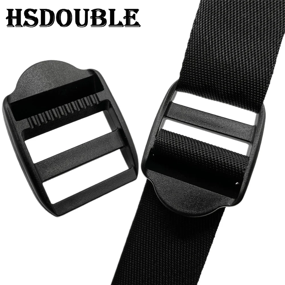 Ladder Lock Slider Plastic Buckles Backpack Straps Webbing 15-50MM Black