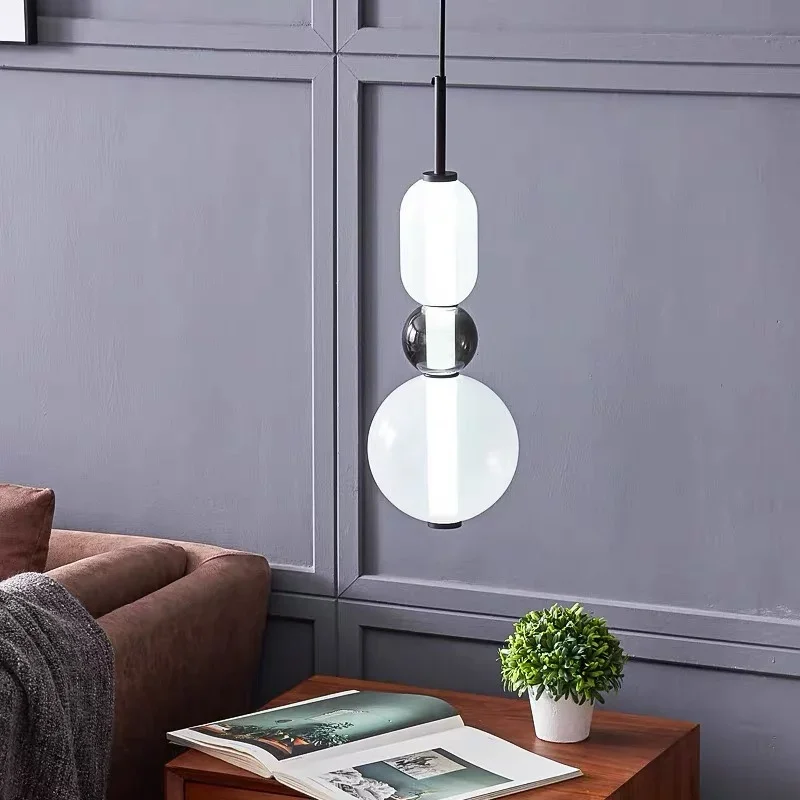 Lampade a sospensione moderne e creative a LED in vetro di caramelle Lampade a sospensione colorate Camera da letto italiana Soggiorno Cucina Ristorante Lampadario