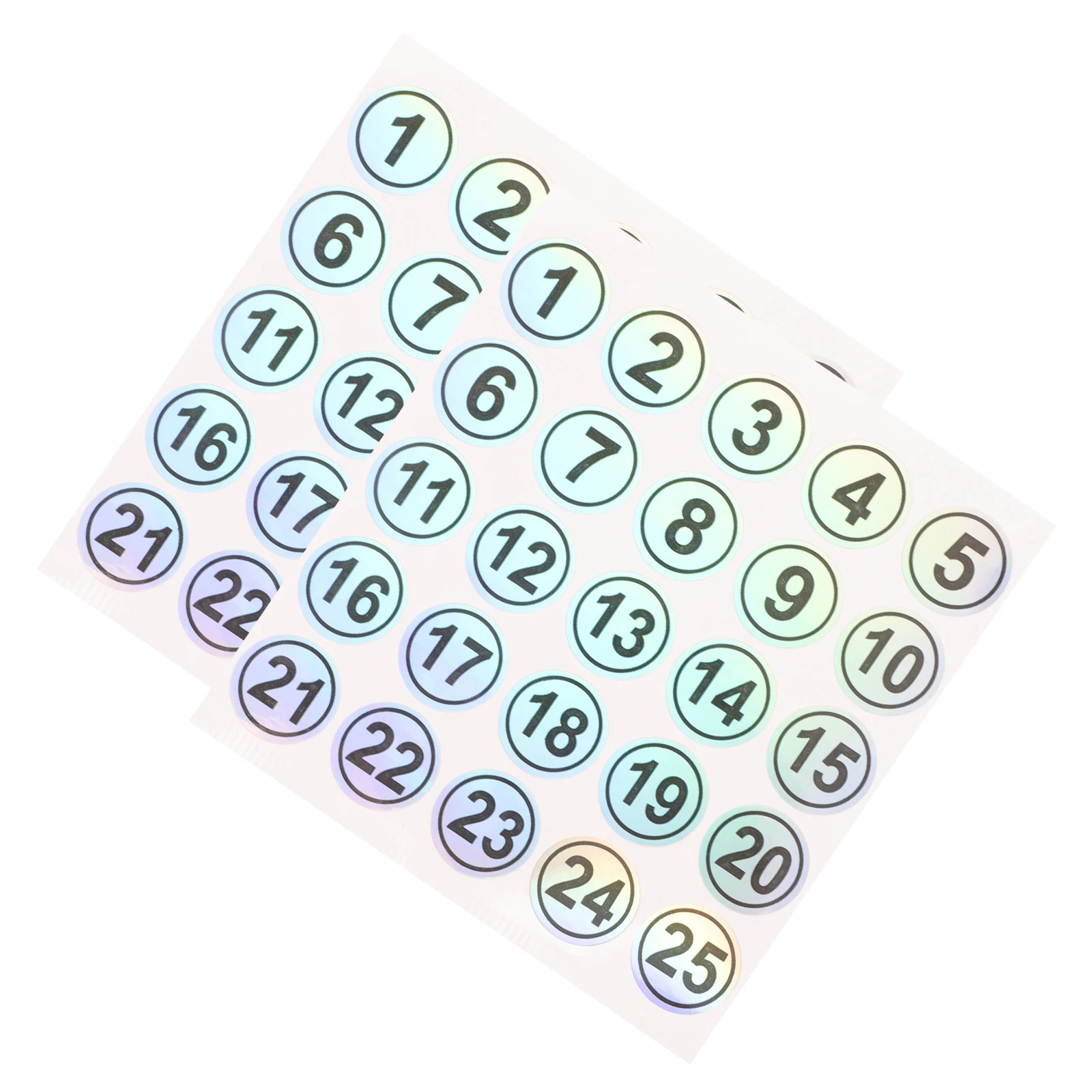 2 Sheets Numbered Stickers Adhesive Round Digital Labels for Classification Gym Locker Use Waterproof Non-residue Self-adhesive