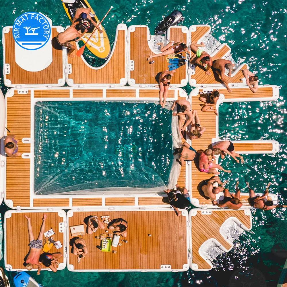 

Портативный надувной плавающий океанский морской бассейн с сеткой, горка для яхты, док-станция, надувная плавающая платформа для воды, распродажа