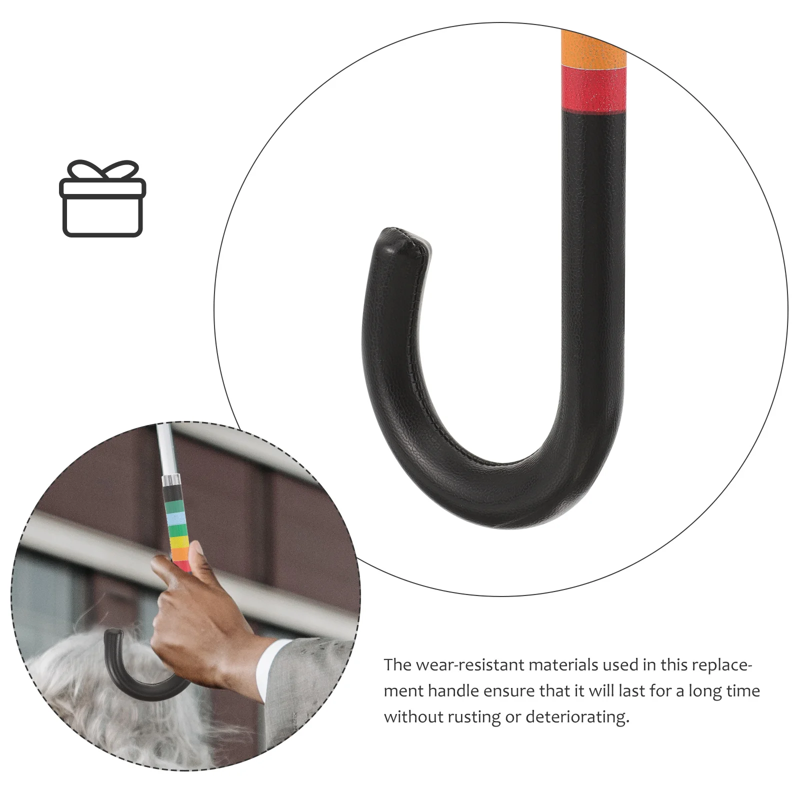 

Rain Umbrella Handle Replacement Plastic Grip Sturdy Anti-Slip Compact For Uv Umbrella Daily Use Handles Accessory