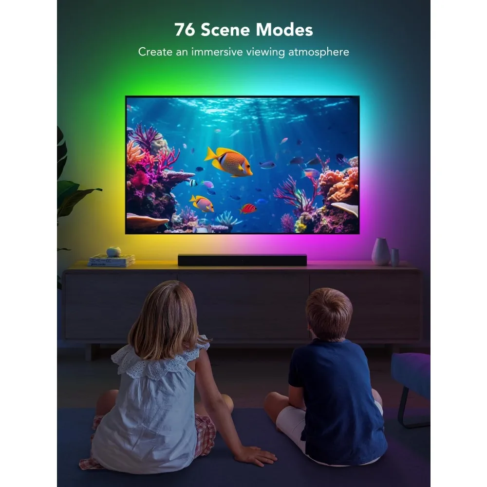 Faixa de luz de fundo LED de TV Govee, luz de fundo LED inteligente RGBIC para TVs de 40 a 50 polegadas, sincronização de música, Wi-Fi Bluetooth e controle de aplicativo, funciona com