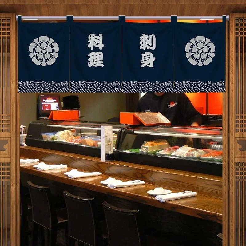 Japanese Cuisine Sushi Shop Short Curtain Restaurant Decor Noren Kitchen Banner Pennant Izakaya Bistro Bar Ramen Half Curtains