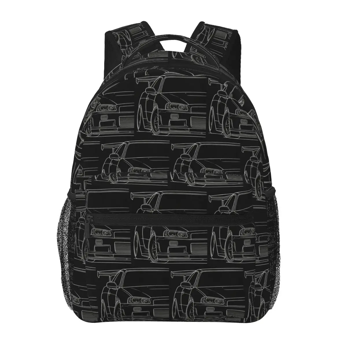 Japan Car Skyline R34 Jdm Tuner Car Apparel Turbo Gt-R Automotive Student Backpack School Bag Daypack Bookbag Shoulder Bags