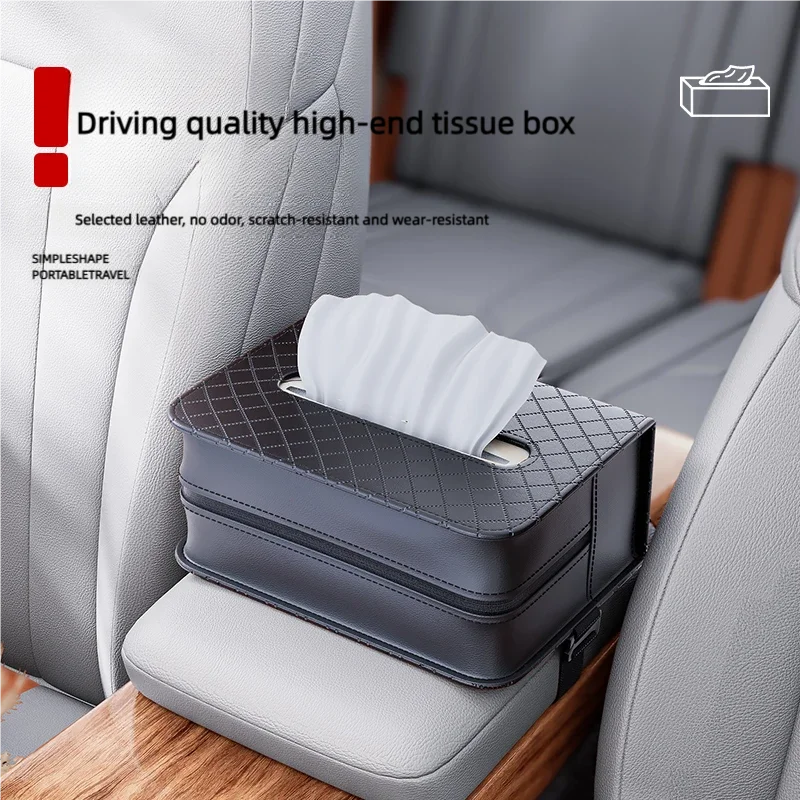 Multi-Functional Tissue Bag with Detachable Strap Car Interior Organizer Can Be Placed Anywhere as a Stylish Tissue Box