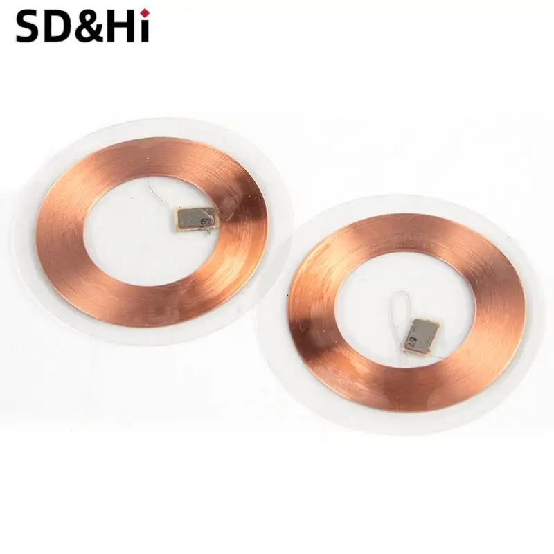 5Pcs 125KHz ID T5577 Writable Rewritable Copper Coil Coin Card Keyfob RFID Ultra-thin Cell Phone Access Card