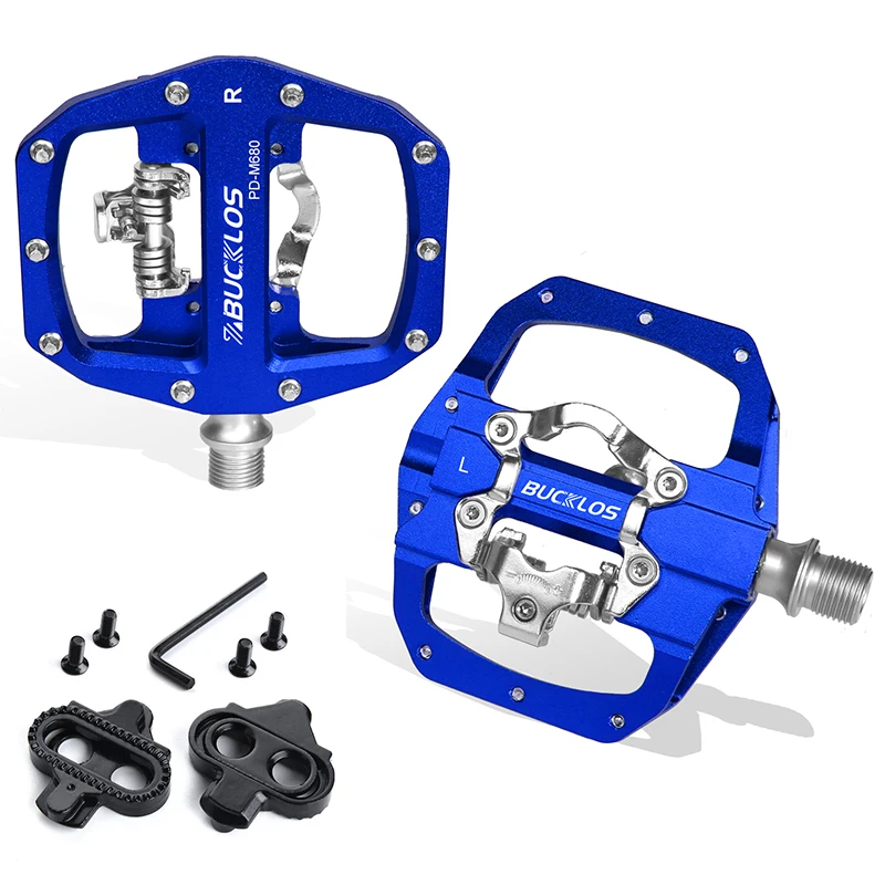 Bucklos MTB Fahrrad pedal für SPD Dual Self-Locking MTB Plattform Pedale Fuß stütze Mountainbike Pedal rutsch fest clipless Fahrrad teil
