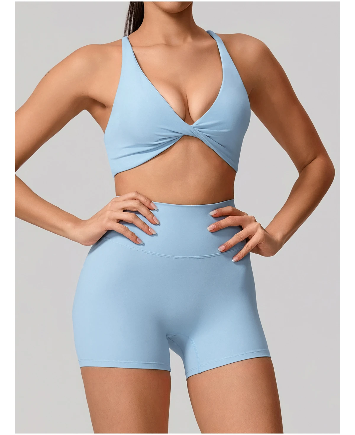 New Summer 2Pcs Women's Quick-Dry Sports Set V-Shaped Bra Female Sleeveless Yoga Outfit Gym Two-Piece Woman Sport Clothes