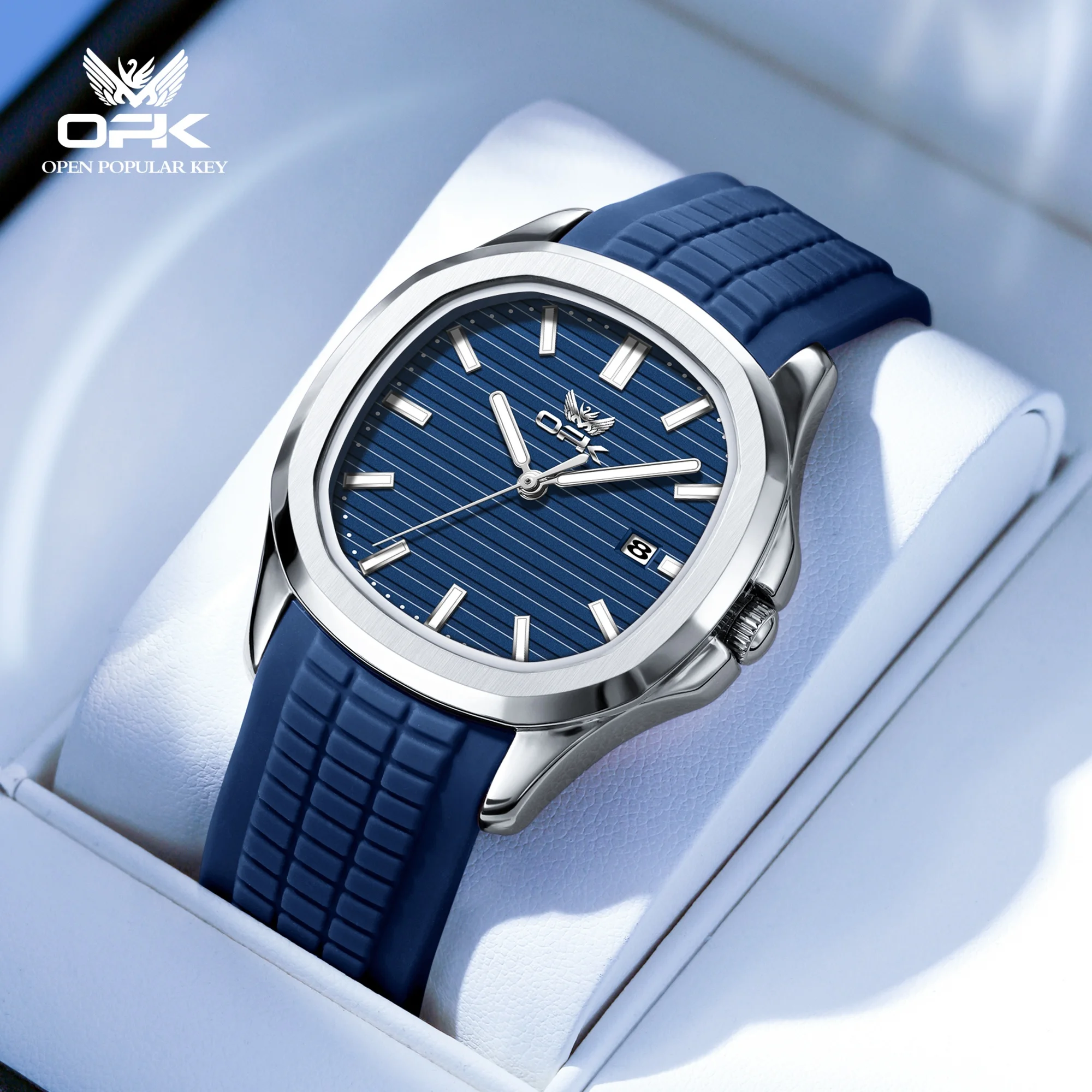 Leather Watch Band Men - OPK 6095 Jam Tangan Gerakan Kuarsa
