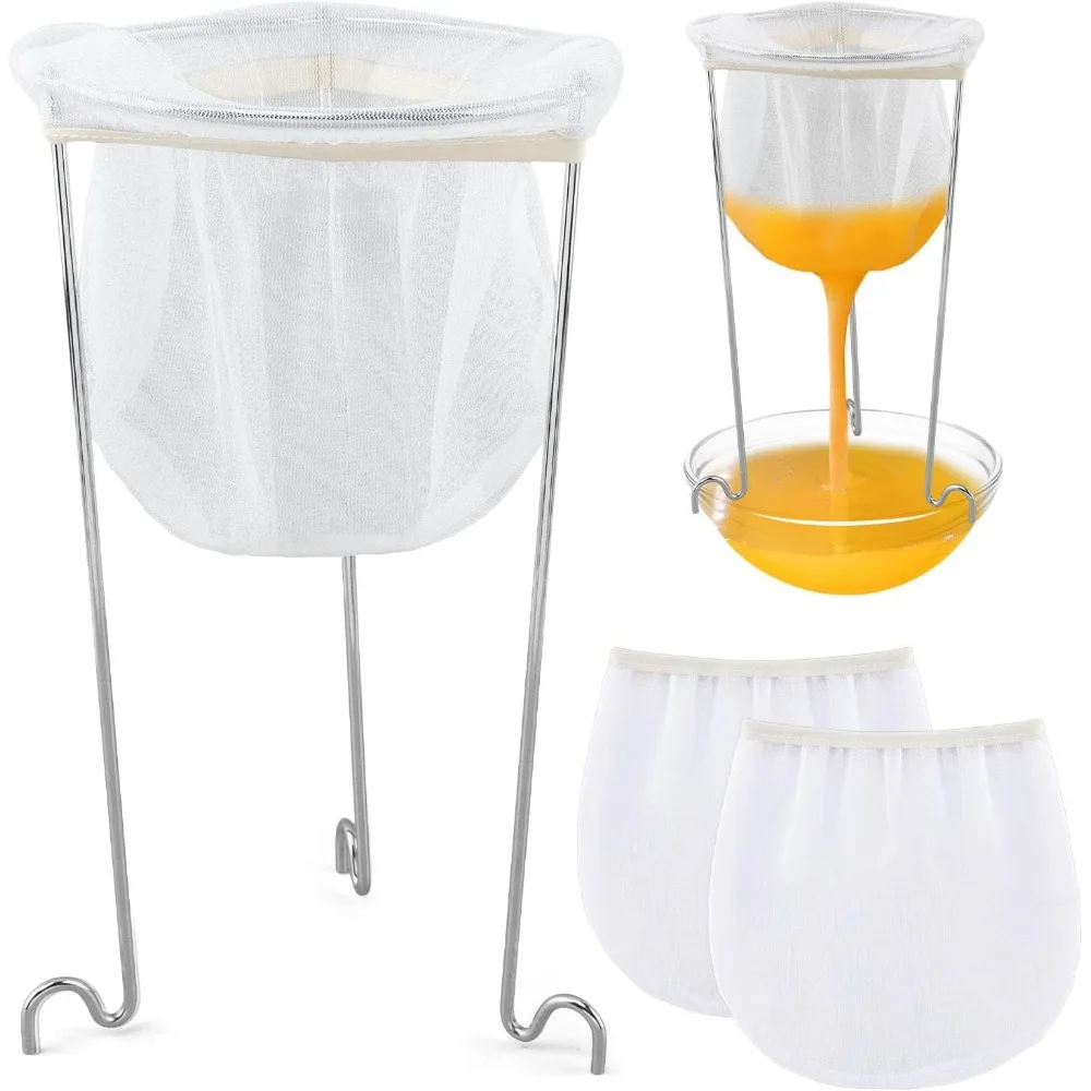 

Подставка для сетчатого фильтра для желе с 3 многоразовыми сетчатыми мешками, мешка для пищевого фильтра, мешки для желе, подставка для ситечка из нержавеющей стали, сетчатые фильтрующие мешки