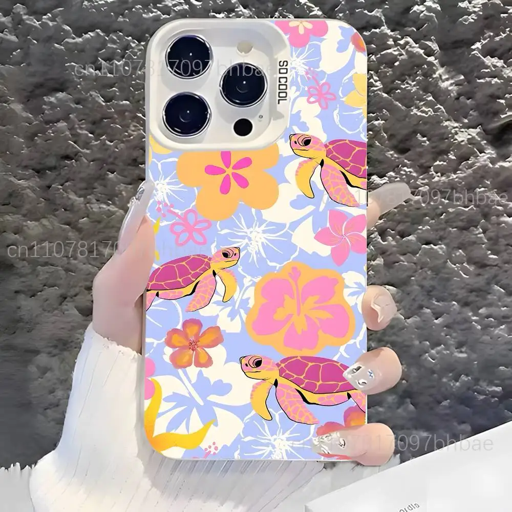 Colorful Marine Organism Sea Ocean For iPhone 17,16,15,14,13,12,X,8,Pro,Max,Plus,SE4,Air,Mini Anti-Slip White IMD Matte Case