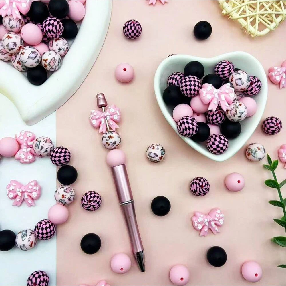 8/25PCS Spot Bow Thema 3D Kreatives DIY Perlenhandwerk, verwendet für Stift, Schlüsselanhänger, Schmuckzubehör, Künstlerbedarf – Detail 3