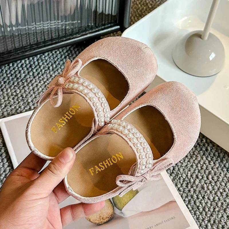 

2025 Children Leather Shoes for Girls Spring Autumn New Fashion Korean Style Soft Bottom Anti-slippery Versatile Princess Flats