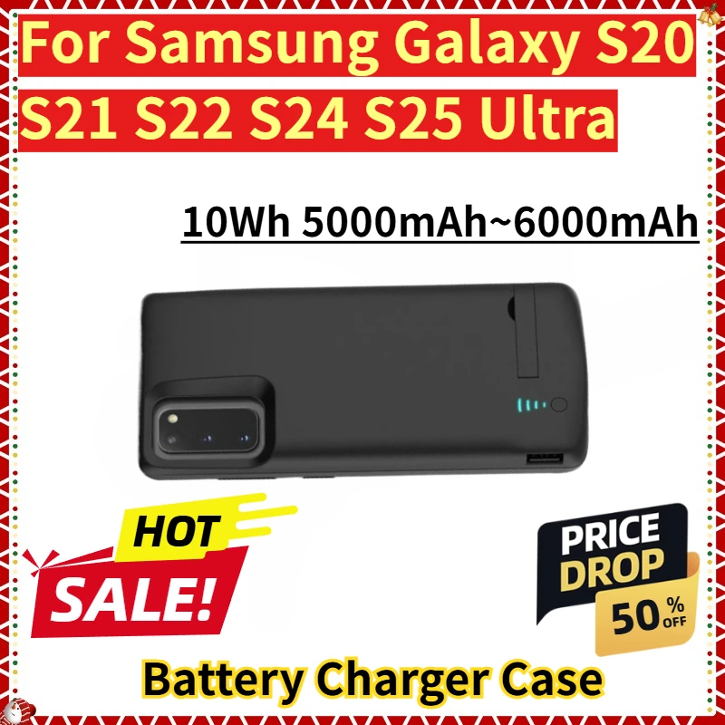 Для Samsung Galaxy S20 S21 S22 S24 S25 Ultra новый сменный чехол для зарядного устройства 10 Втч 5000 мАч ~ 6000 мАч