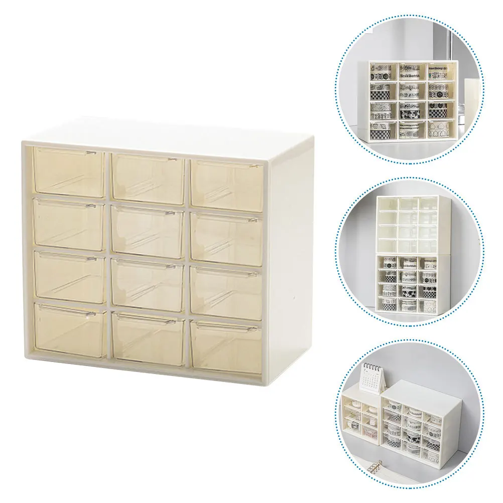 Desk Organizer Plastic Drawer Box Tabletop Storage Case Jewelry Makeup Stationery Organizer Desktop Storage Drawers