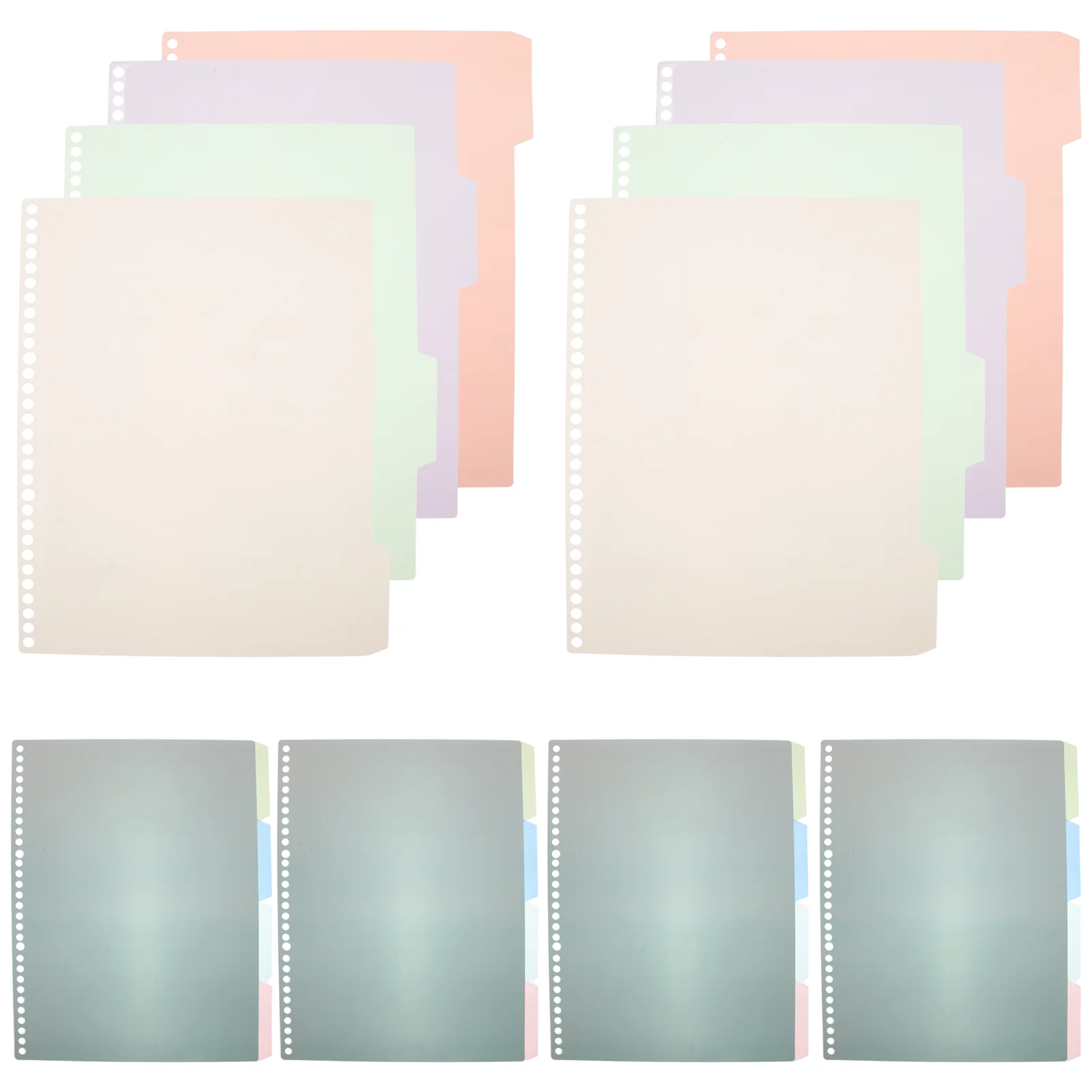 

6 Sets A4 Separator Page Organizer Binder Dividers Tabs Dividing Line PP Material Colored Practical Professional