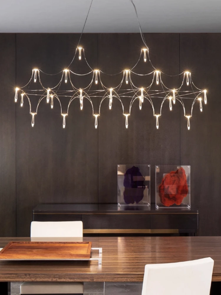 Starry Crystal Chandelier Luxury Fireflies Ceiling pendant Light for Living room Lobby Front Bar Dining Table Crystal LED Lamp