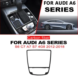 Auto Gear Shift Panel Trim Sticker For Audi A6 C7 Accessories S6 A7 S7 4G8 2012-2018 Carbon Fiber Interior Car Accsesories
