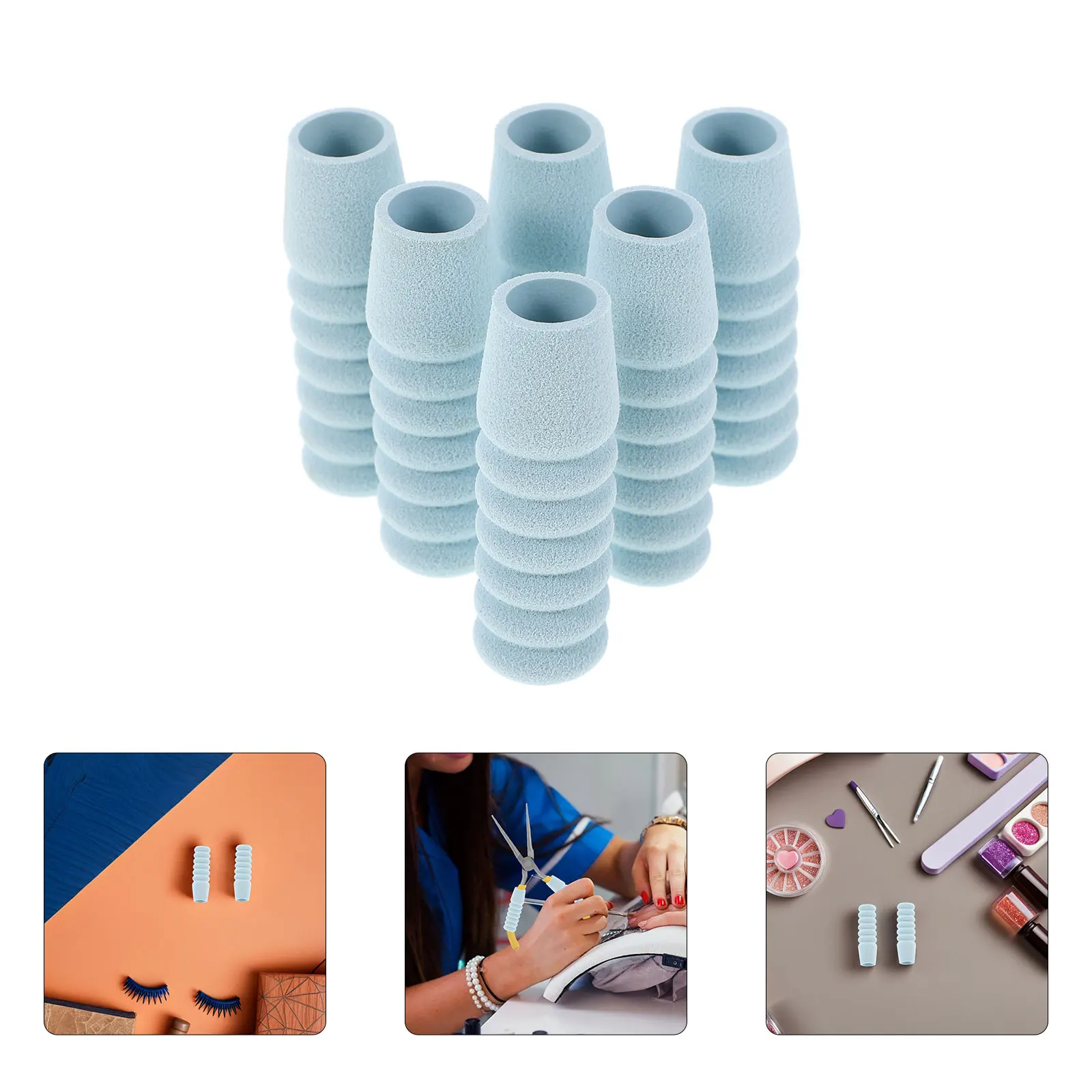 

60pcs Cuticle Trimmer Handle Sleeve Sponge Protective Covers Anti-Slip Manicure Tool Accessories For Nail Art Scissors Tweezers