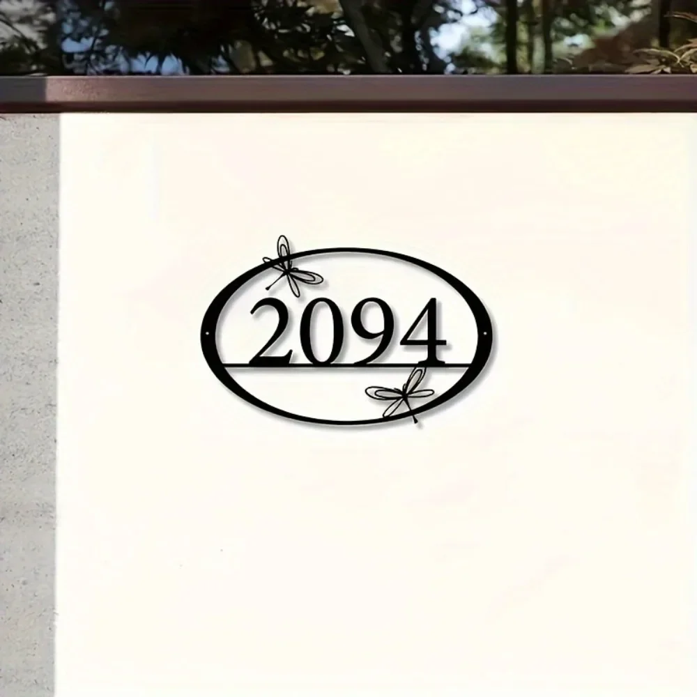 独占的なカスタムトンボアドレスプレート。-壁に取り付けられ、屋外の庭に丈夫です。-理想的な新築祝い。