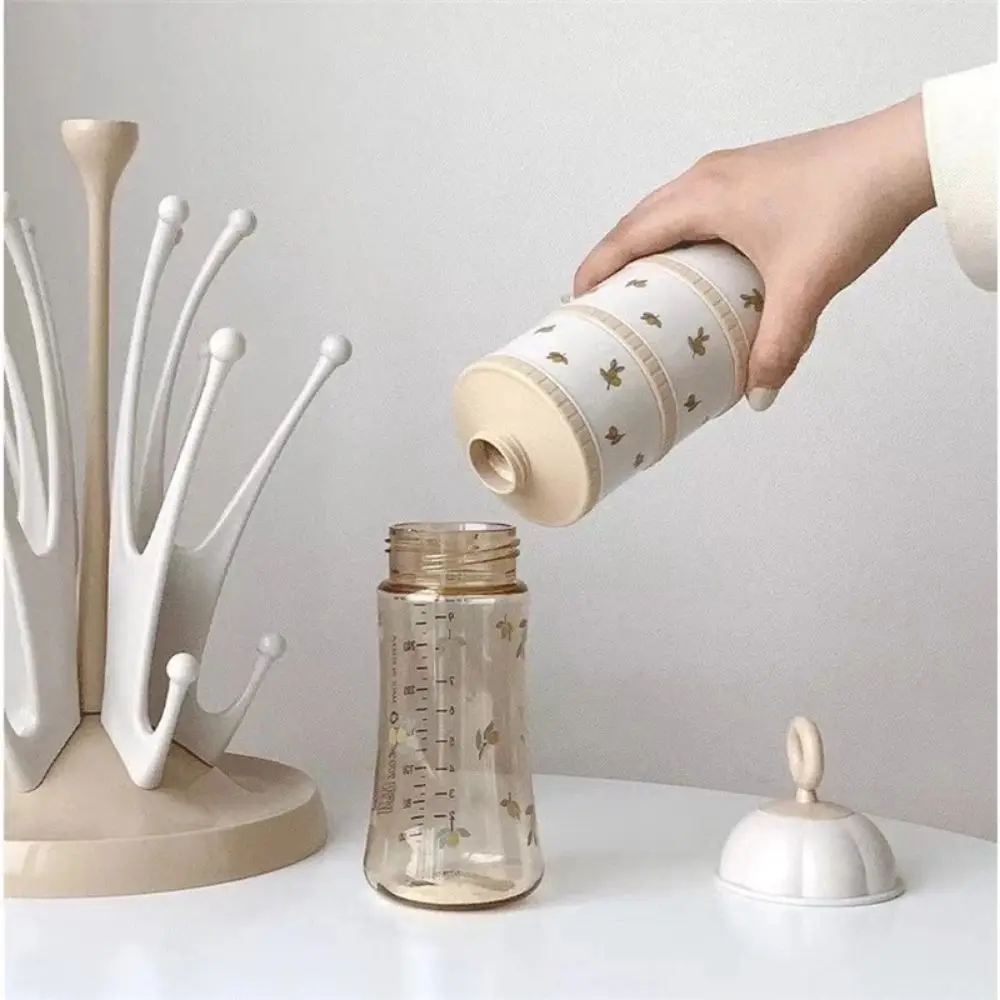 3 Layers Baby Milk Powder Box Tulip Cartoon Bear Snack Container Moisture-proof Compartment Portable Formula Dispenser Room