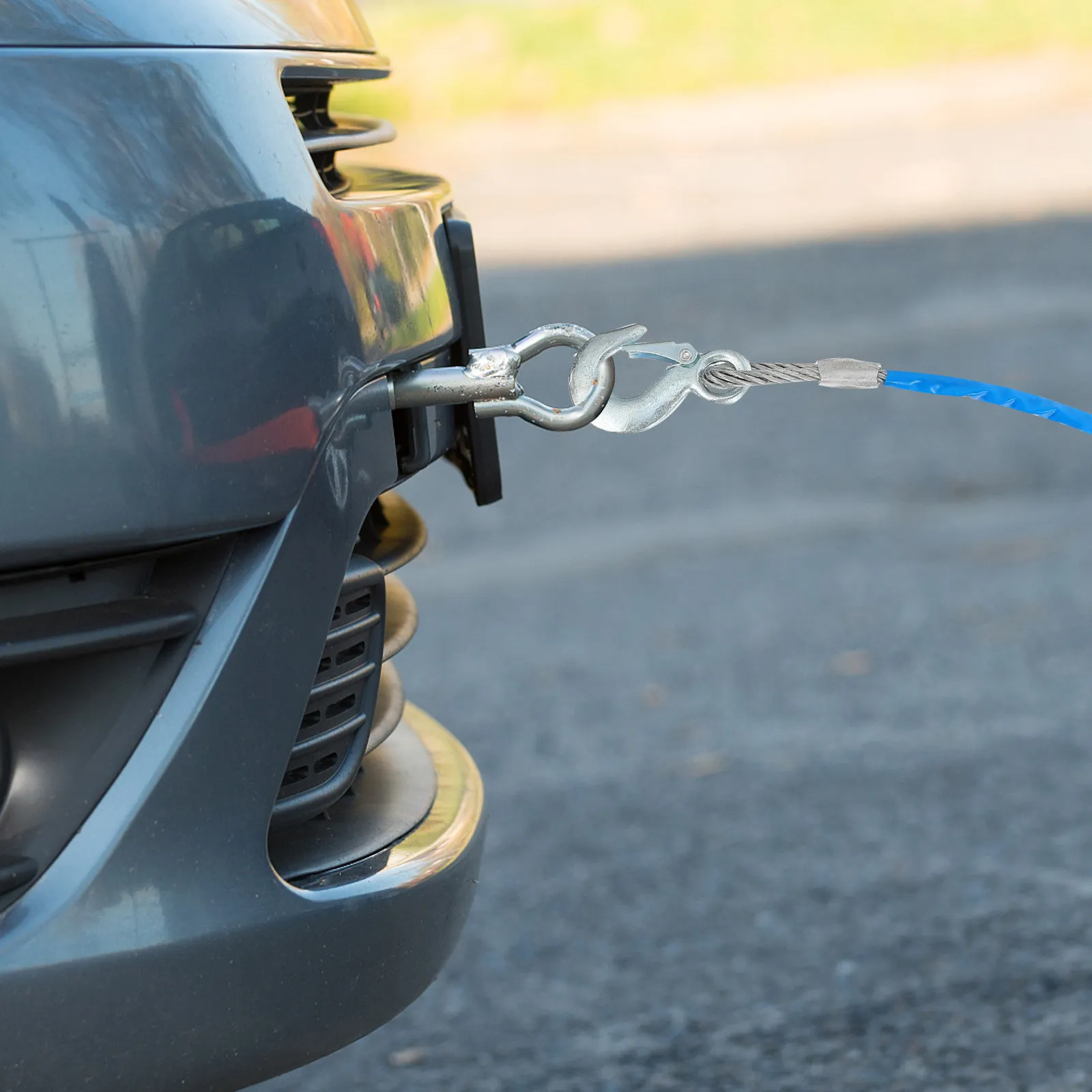 

1 шт. Сверхпрочный буксировочный трос с крюками, высокопрочный аварийный трос для буксировки автомобиля, прицепа, грузовика