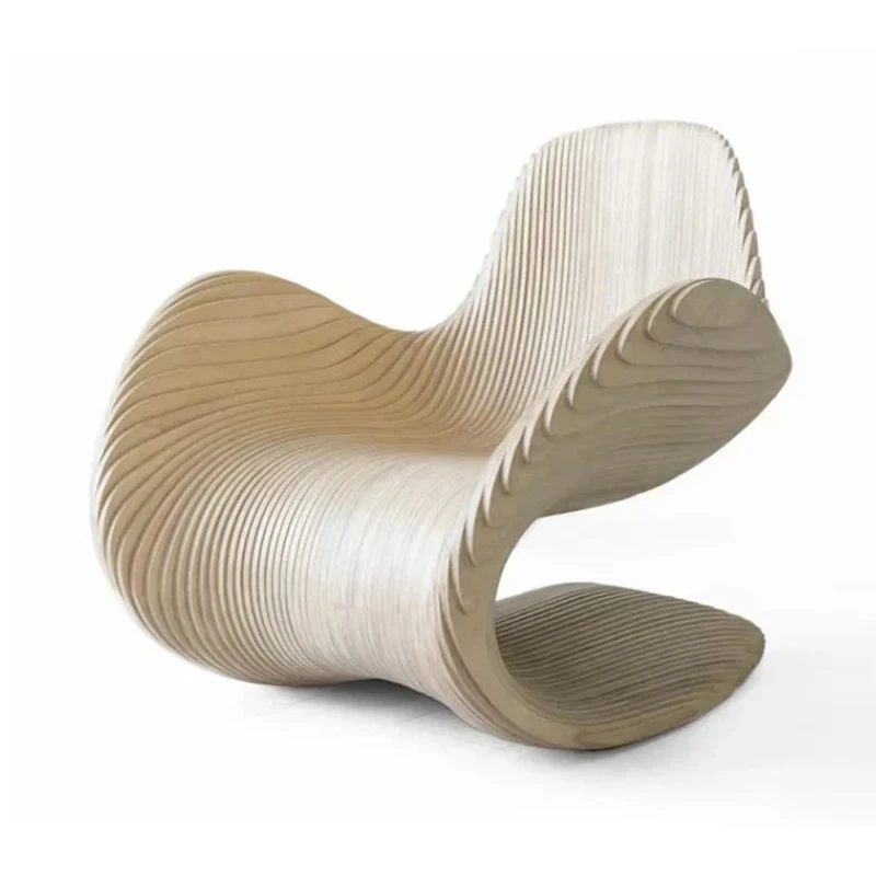 

Solid wood sliced art leisure chair swan chair special-shaped rest villa hotel homestay coffee seat