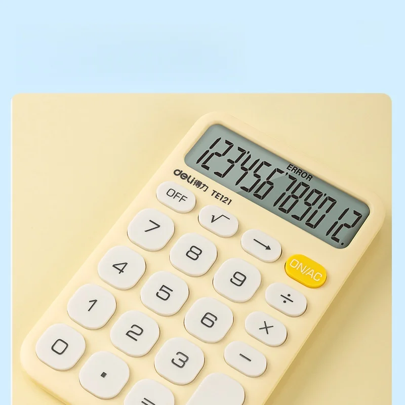 12-cijferige rekenmachine Klein formaat Leuke kleur Draagbare draagbare computerstudent Kantoorboekhouding, rekenmachine met groot scherm