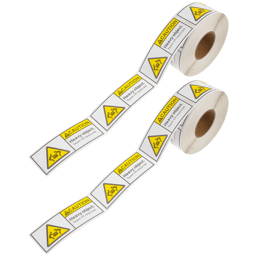 2 Rolls Heavy Package Stickers Shipping Warning Label High Adhesive Team Lift Heavy Object Stickers Moving Boxes Packing Labels