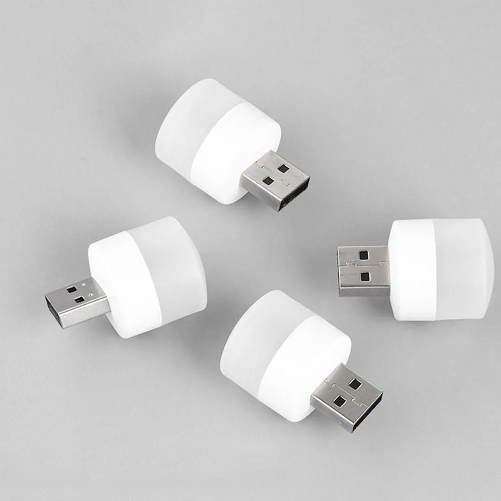

4pcs Plug-in Night Light Small USB Bedside Lamp Creative Portable Bedroom Simple Desktop Decorative Home Hotel Warm Atmosphere