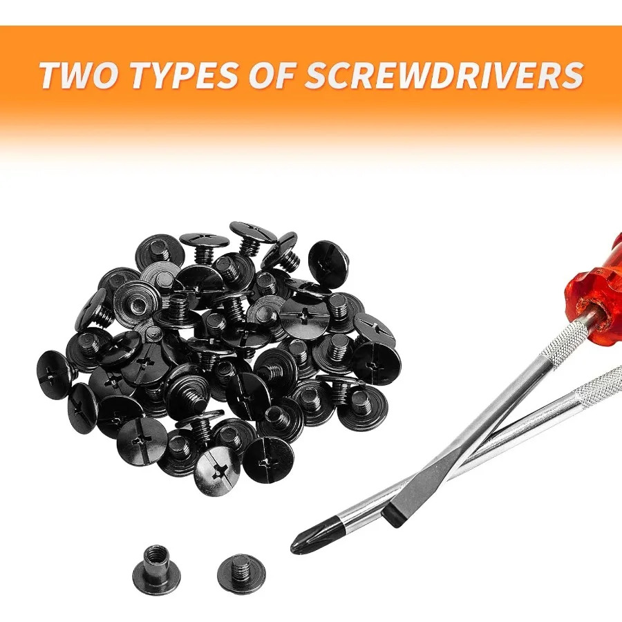 50pcs Chicago Screw 4x6mm Slotted Binding Screws for Rivet Book BindingBlack