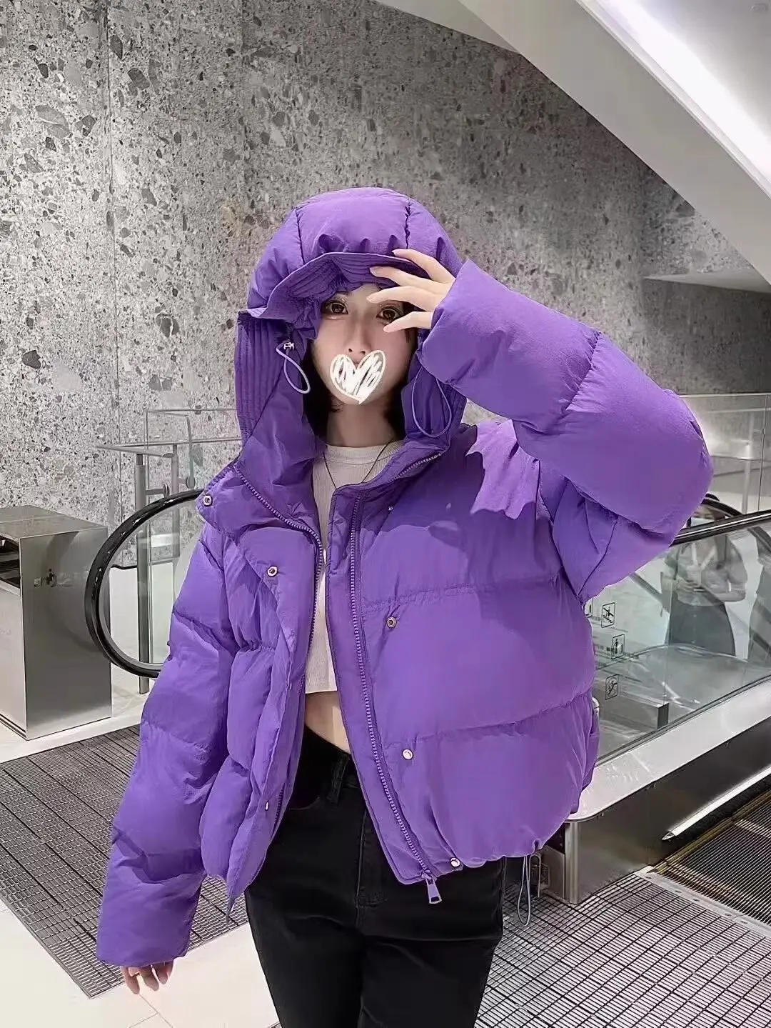 Chic Winter Cotton Coat Cropped Jackets Women Warm Design Parkas Puffer Jacket Bow Tie Streetwear Cold Jacket Winter Clothes