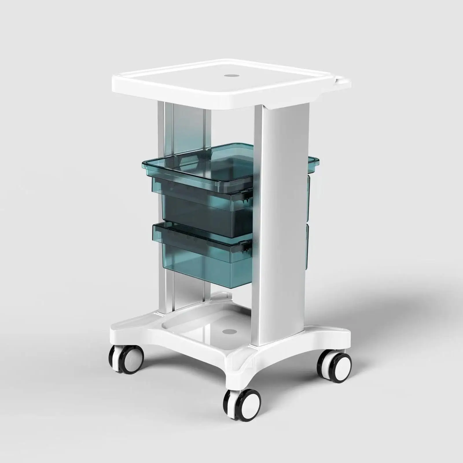 عربة أدوات التجميل محطة العمل المتنقلة المهنية سهلة التجميع 44.5x41.7x75 سنتيمتر صينية أدوات مع أدراج متعددة الوظائف #3