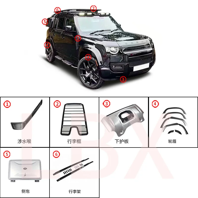 

SAARSAAR Suitable for 20+ Models Land Rover Defender 90 110 Modified Roof Rack Folding Ladder Storage Box Small Backpack